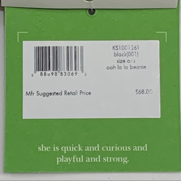 Kate Spade New York Ooh La La Black Beanie Pom Pom - Picture 8 of 8